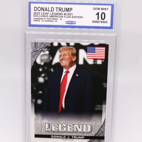 2023 Leaf Legend Exclusive American Flag Edition Donald Trump #LE-01 CCG 10 - Picture 1 of 2